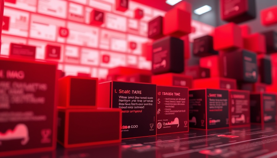 Content marketing graphic with red and black blocks displaying text.