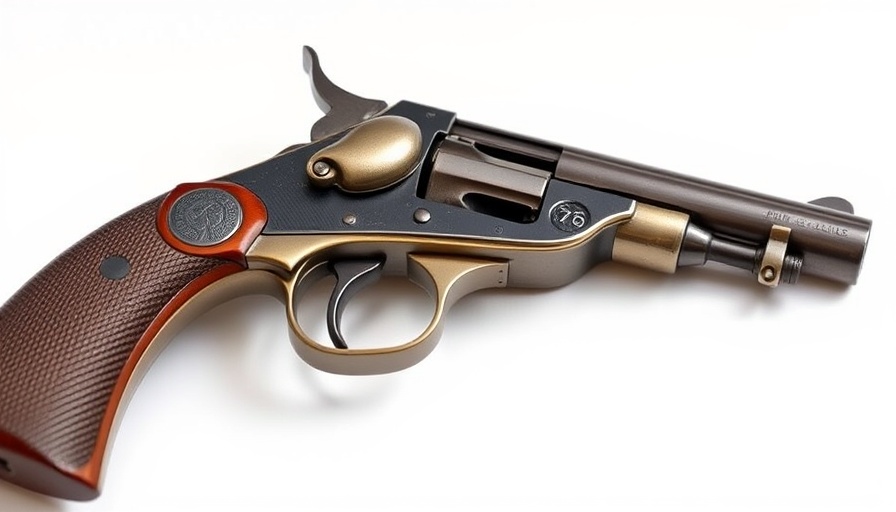 Bergmann Model 1896 folding trigger pistol with detailed design.