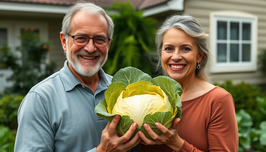 Mature couple promoting food security and food waste reduction.