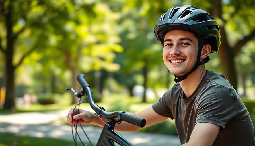 Young man enjoys outdoor activity, contributing to family fitness