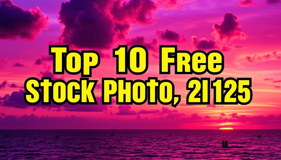 List of top free stock photo sites 2025 over a vivid sunset.