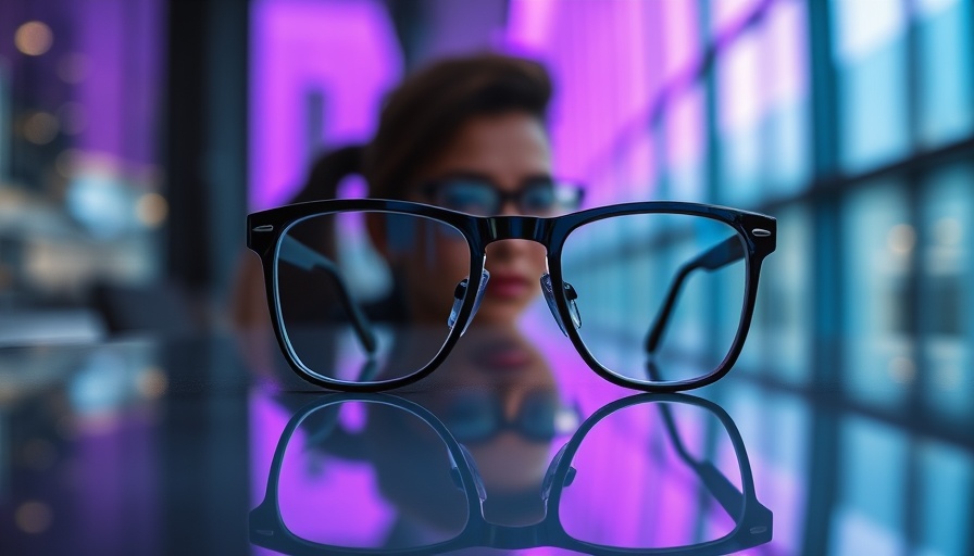 Meta Ray-Ban display glasses showcased with urban backdrop.