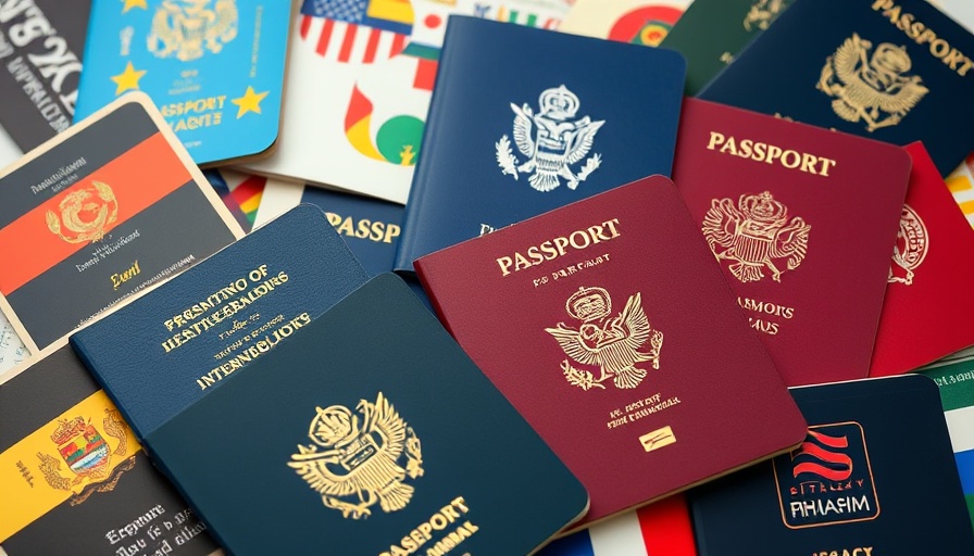 Colorful array of international passports highlighting global diversity.