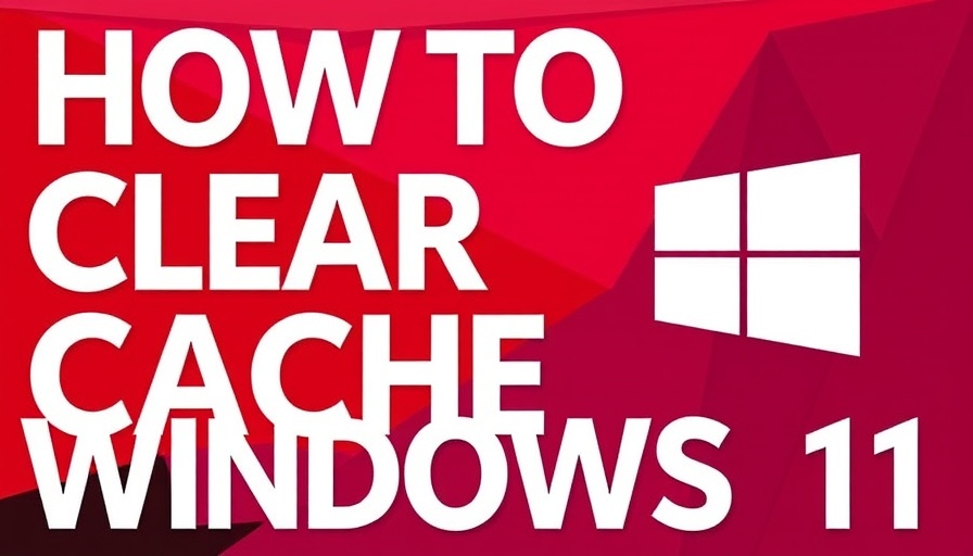 Clear All Cache in Windows 11 guide with bold text and Windows logo.