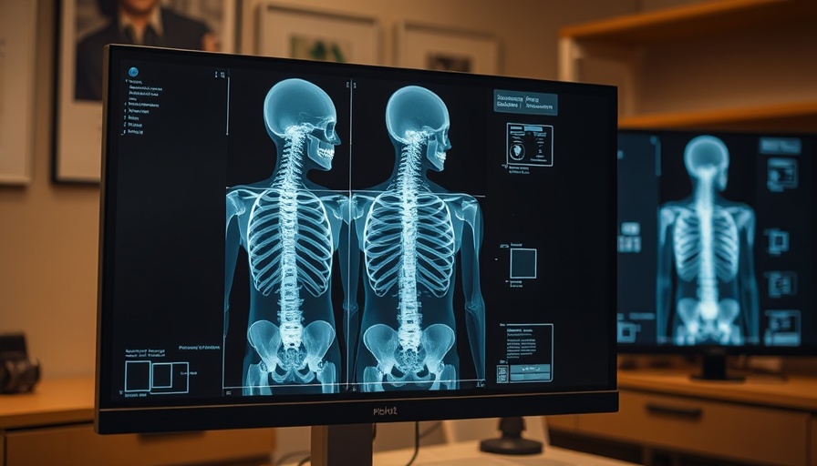 Spinal x-ray images from Idaho Chiropractic Seminar computer monitor.