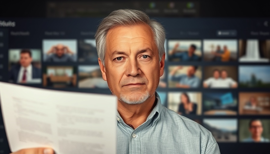 Man presents content on AI video generation interface.