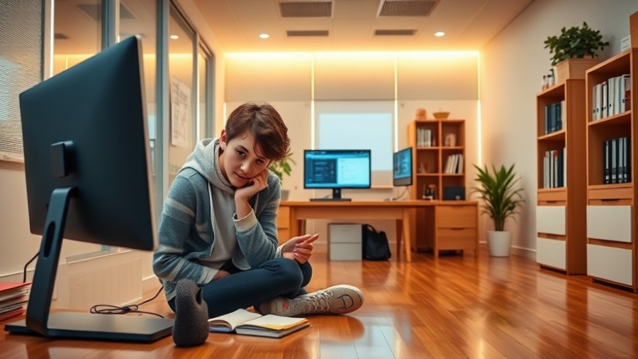 Student preparing for midterms in an office setting, focused and diligent.