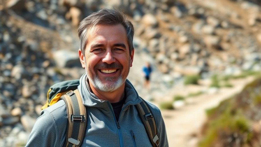 Tour du Mont Blanc hiking enthusiast on mountain trail.