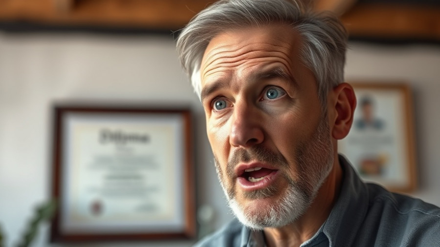 Animated middle-aged man speaking indoors about poor sleep increases your risk of loneliness.