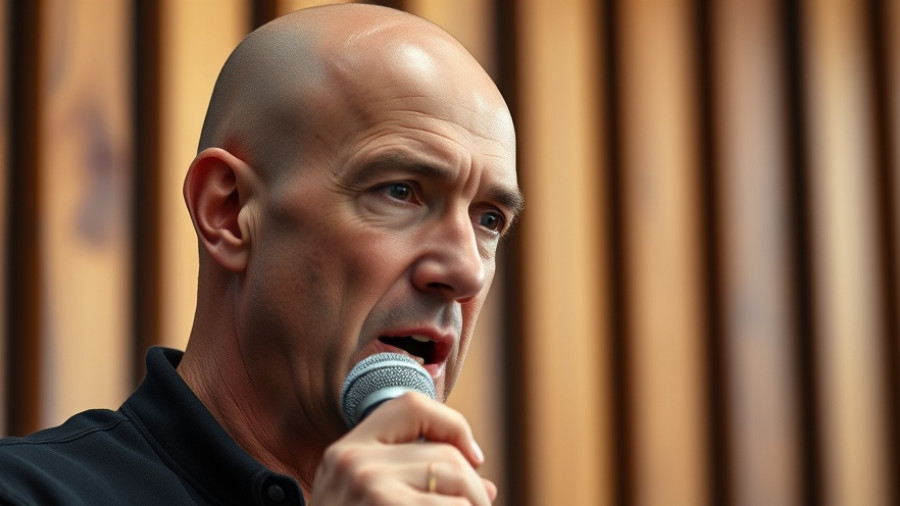 Person discussing SEO marketing strategies with a microphone.