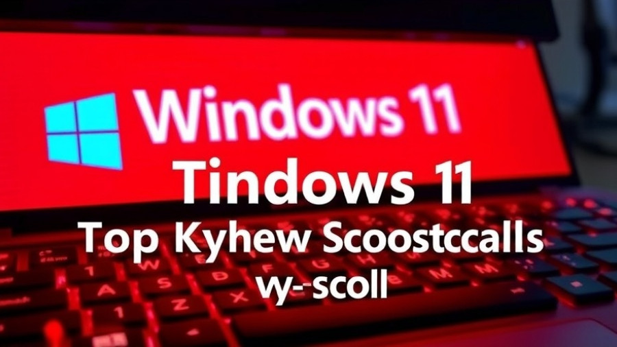 Windows 11 keyboard shortcuts illuminated with red backlight.