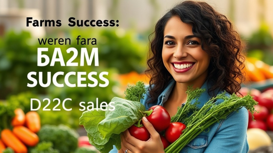 Local farms success in D2C sales: vibrant illustration with fresh vegetables