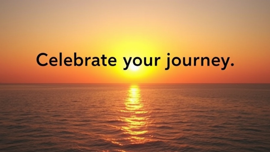 Holistic living sunset scene with motivational text overlay.