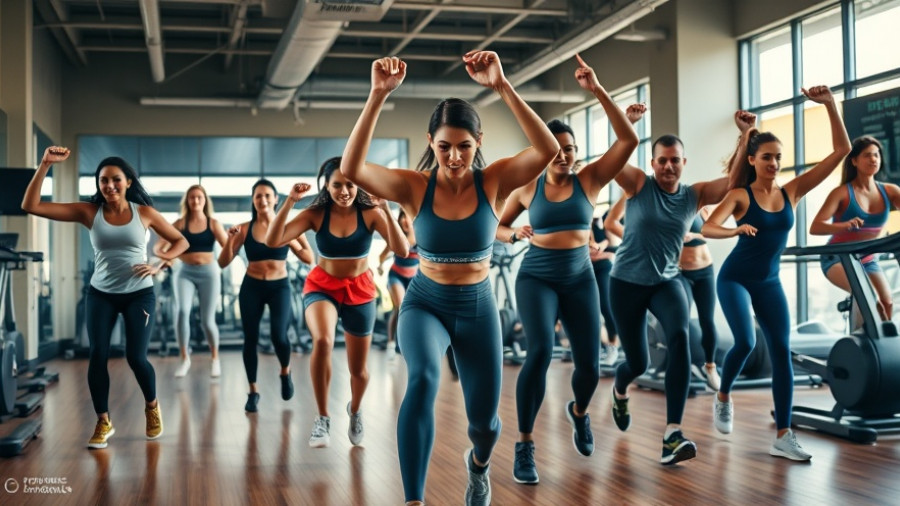 Group fitness session for full length workouts in studio