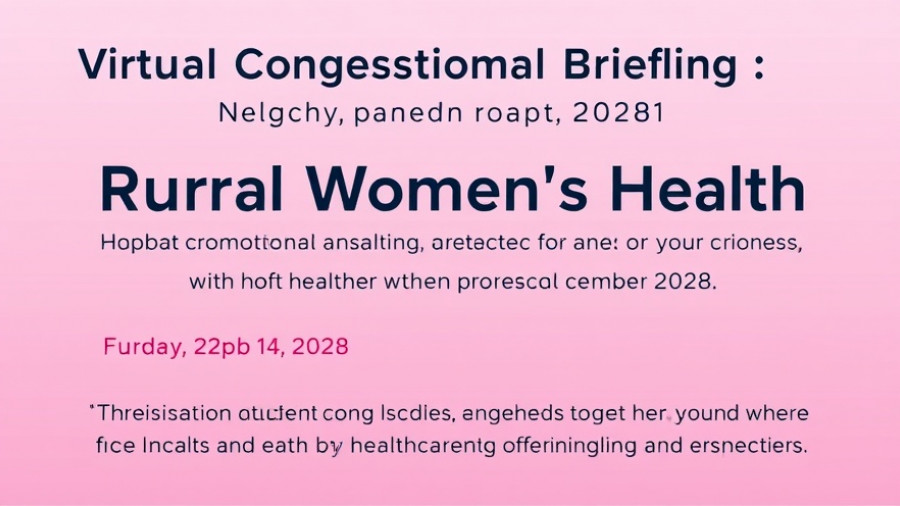 Rural Women's Health virtual briefing announcement with pink gradient.