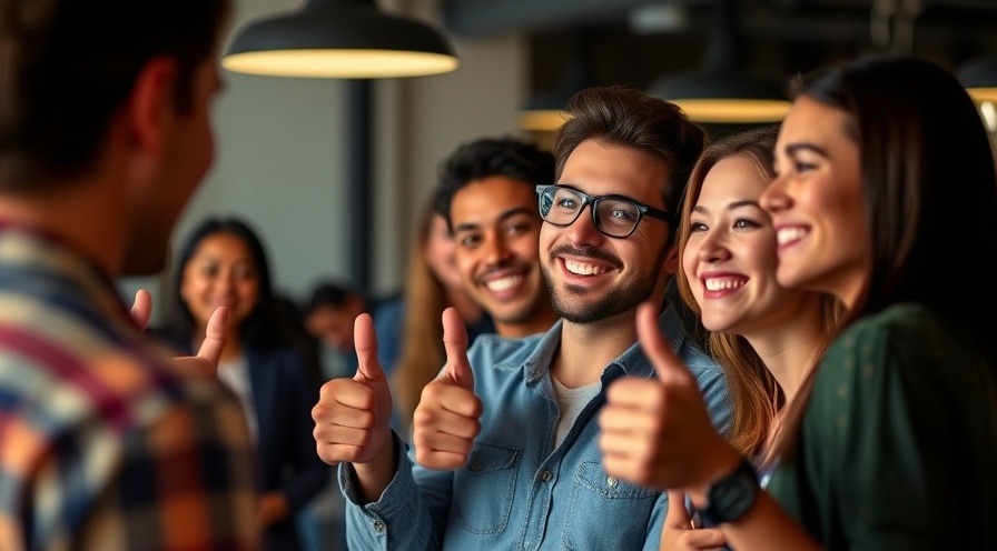 Young entrepreneurs smiling and giving thumbs up, unlocking customer loyalty through personalization.