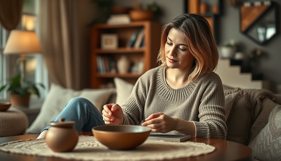 Mindful spending concept: woman arranging a table at home.