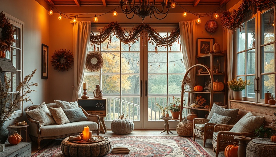Cozy autumn decorating theme with warm tones and seasonal decor.