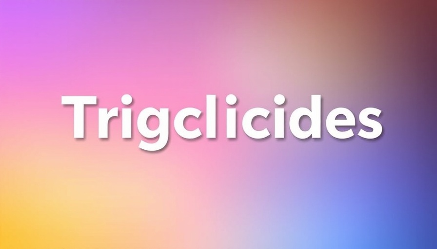 Colorful gradient with triglycerides text, highlighting heart health.