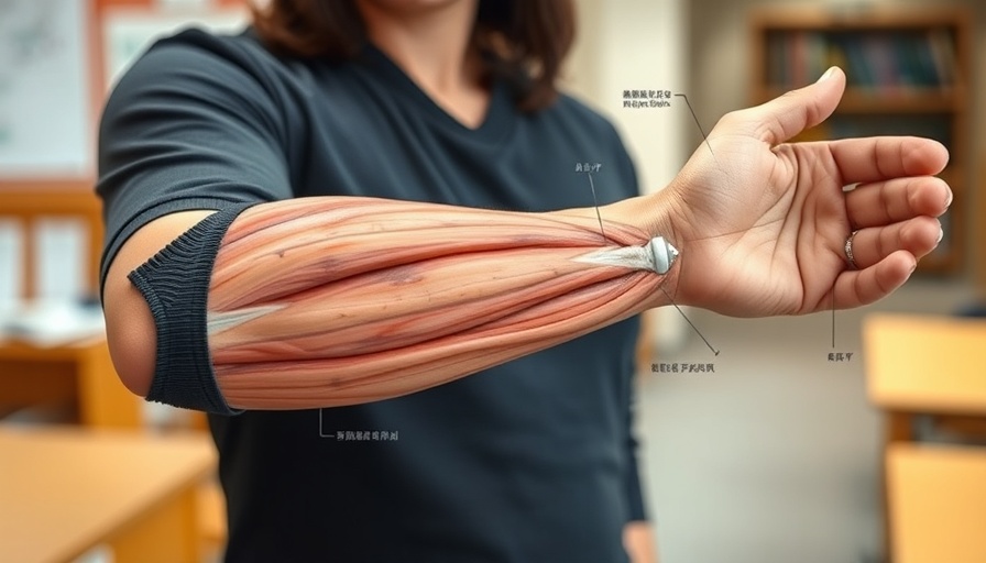 Superficial forearm muscles anatomical overlay demonstration