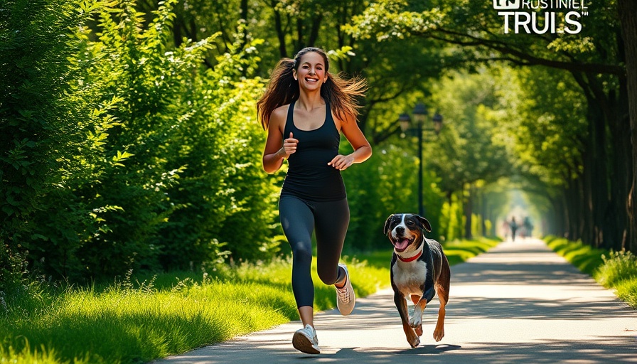 Woman jogging with dog in park - How to teach your dog to run with you