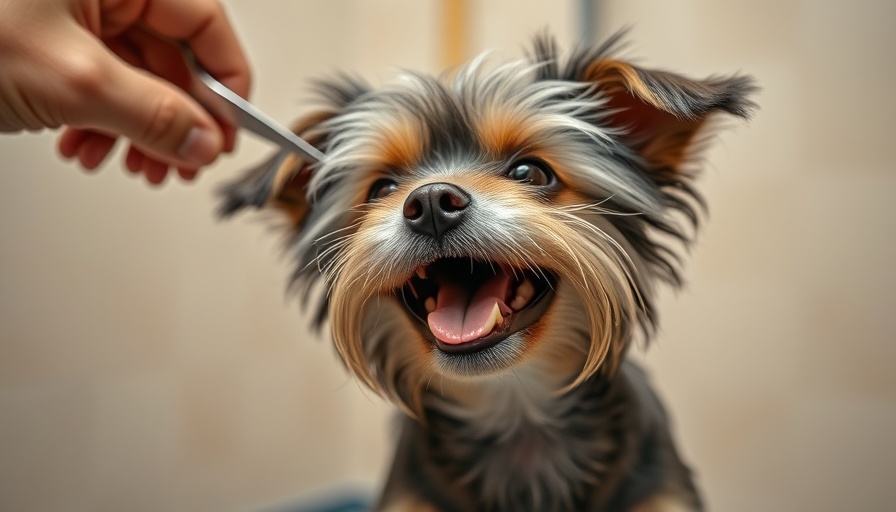Dog Grooming Tips: Small dog being groomed with scissors.