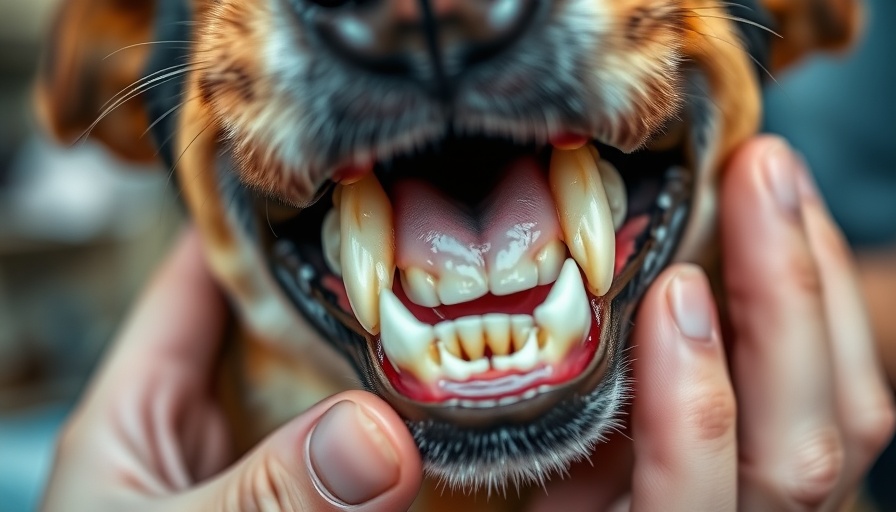 Inspecting dog's teeth for how to take care of a dog, dental check.