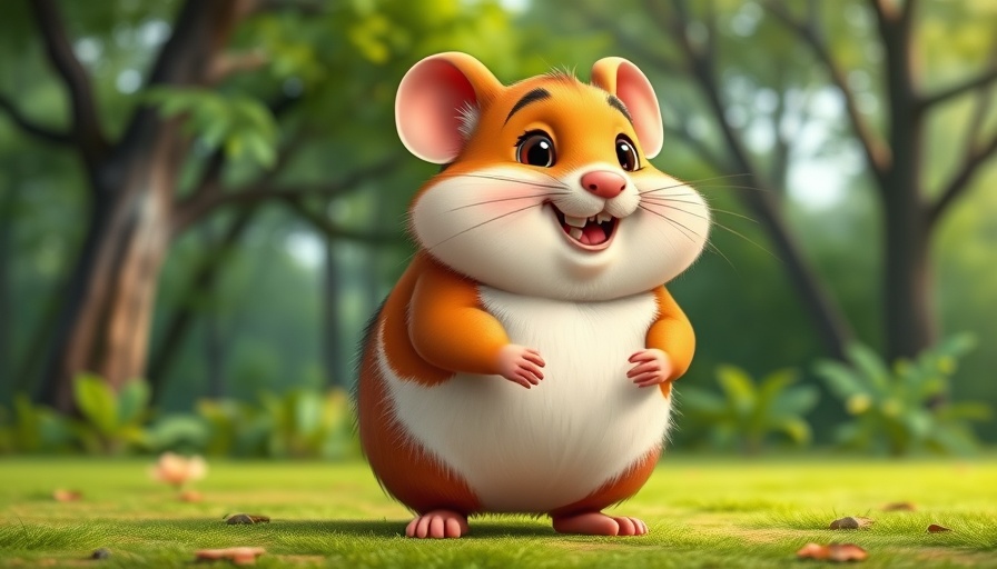 Funny pet cartoons featuring a playful hamster in a vibrant setting