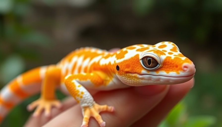 Tangerine and lily white geckos in a natural setting.