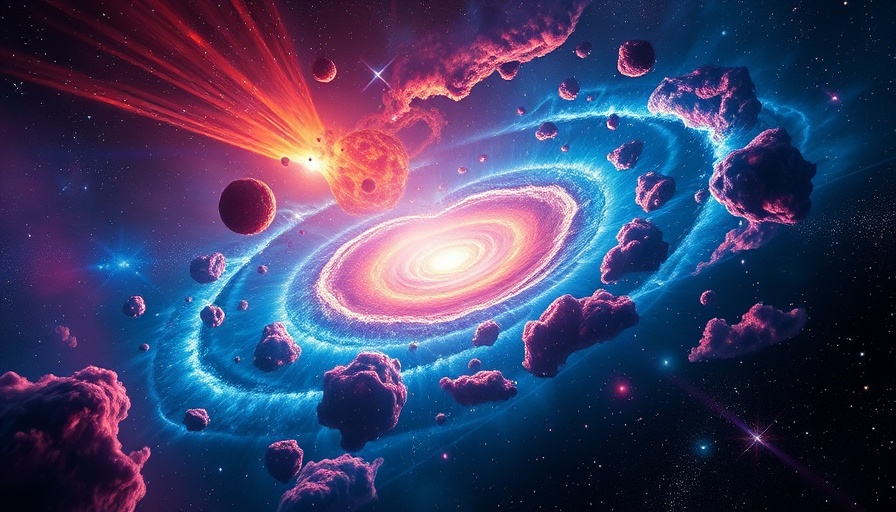 Colorful cosmic scene with amazing facts about the universe text.