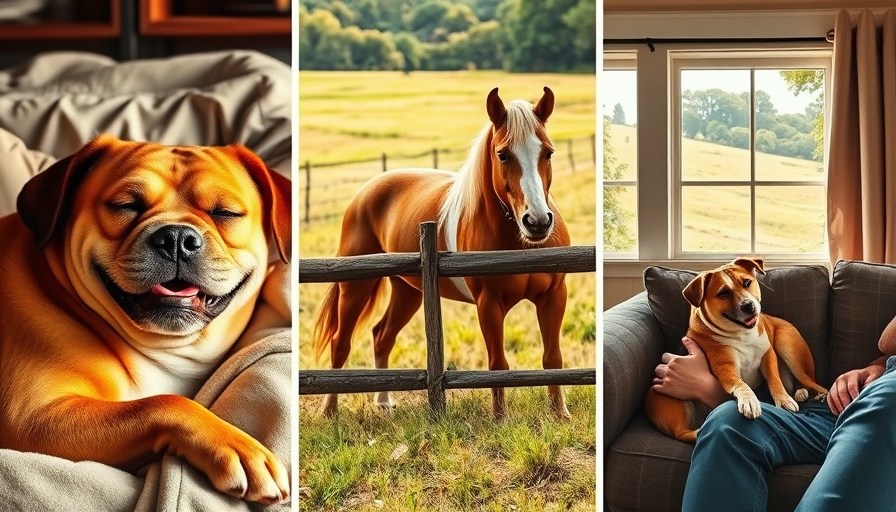 Funny pet interactions in a three-panel collage.