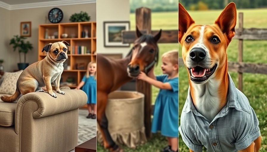 Humorous pet moments in a collage featuring funny pets.