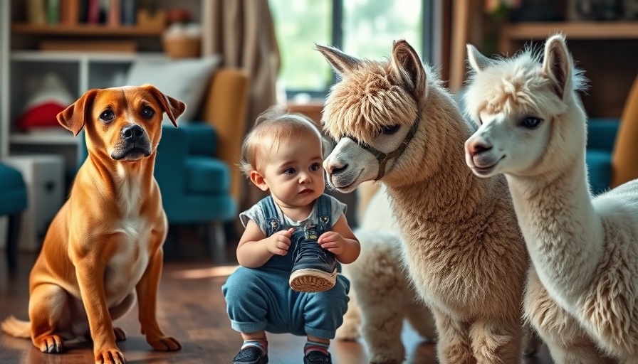 Humorous animal interactions with dogs and alpacas