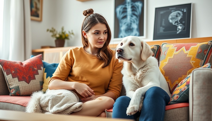 Dog limping diagnosis journey with concerned owner and X-ray display.