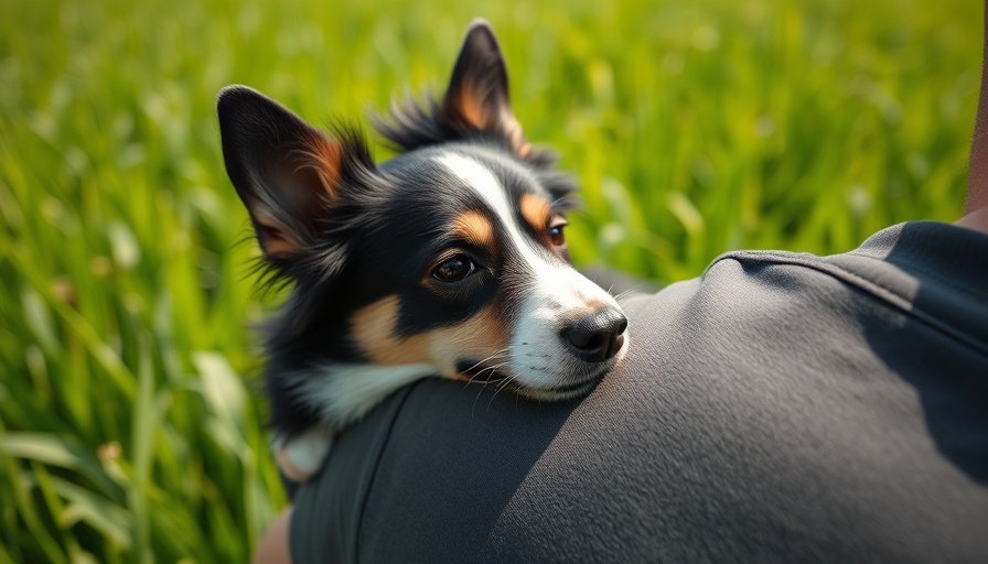 Hilarious dog enjoying piggyback ride outdoors.