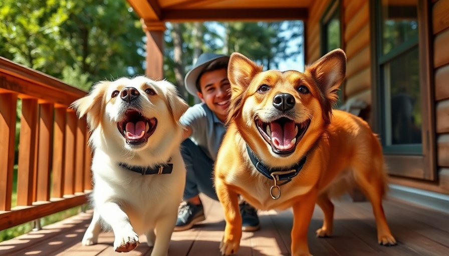Funny dog moment on porch with owner, family photo fail.