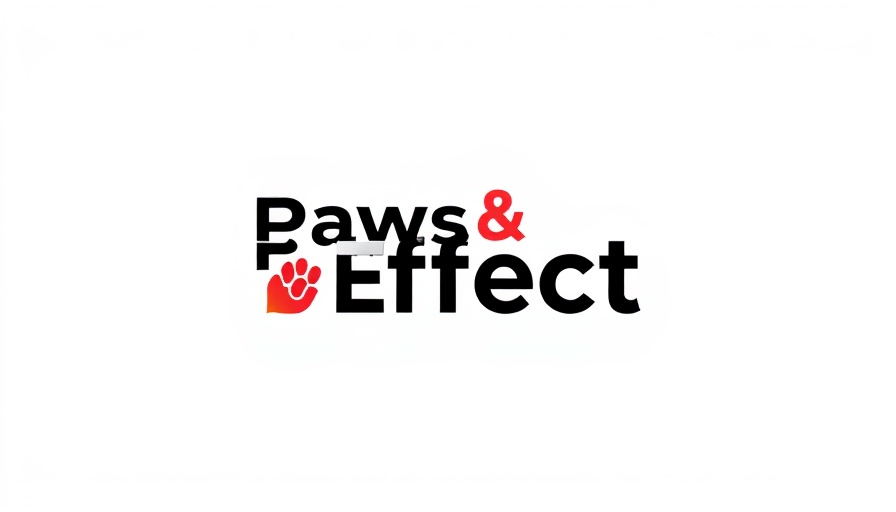 Paws & Effect logo with minimalist design, text-focused.