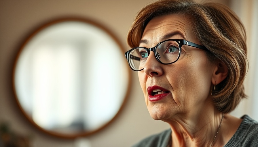 Middle-aged woman speaking about dog socialization techniques indoors.