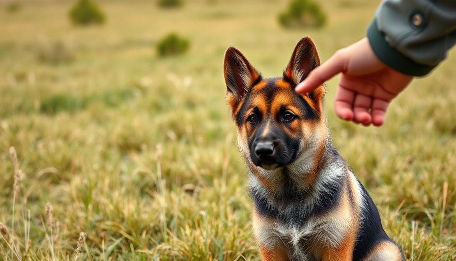 Dog health tips: German Shepherd puppy being scolded in a field.