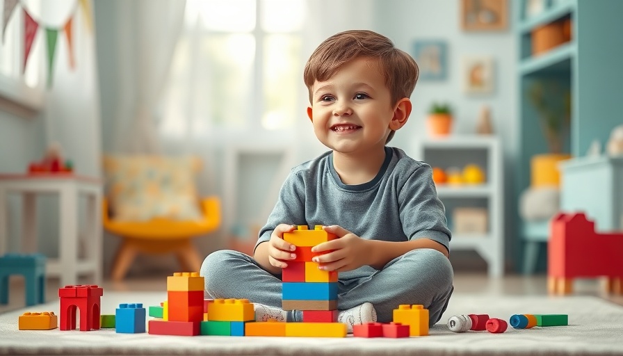 Kid Stories - Young boy enjoying colorful building blocks play.