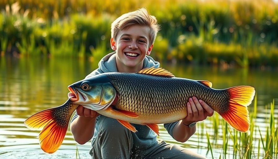 Outdoor fun games for family: man fishing in lake.