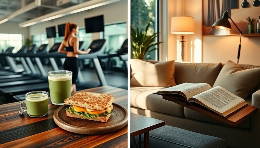 Charming morning routine breakfast, workout, reading nook.