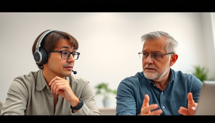 Virtual discussion on climate change effects, two people engaged.