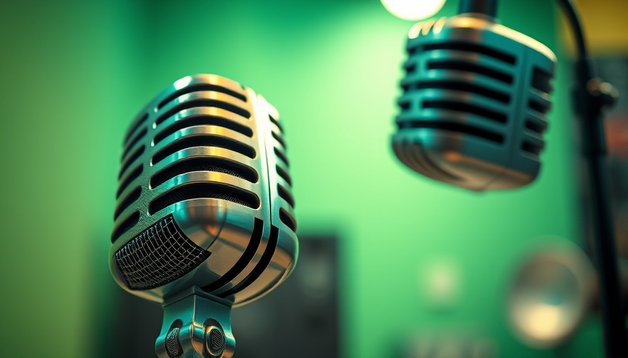 Vintage microphone in studio for changemaking in healthcare podcast.