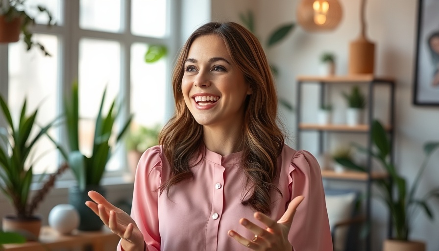 Young woman discusses female travel safety in a cozy room.