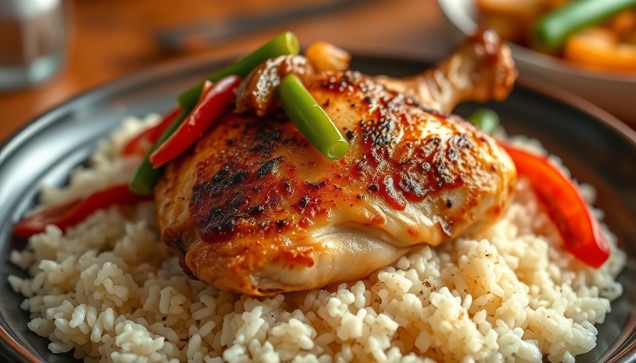 Delicious easy baked chicken recipe with rice and vegetables.