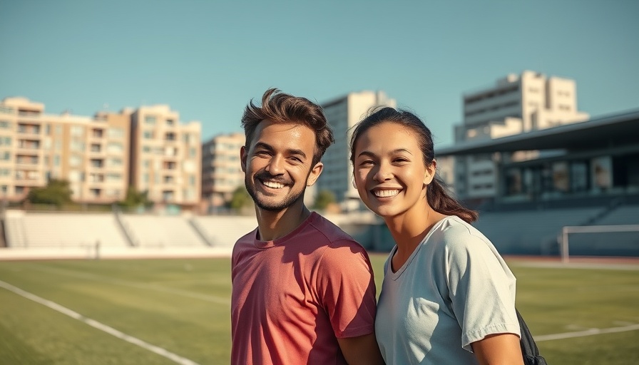 Dayton 5K training tips: individuals on sports field smiling.