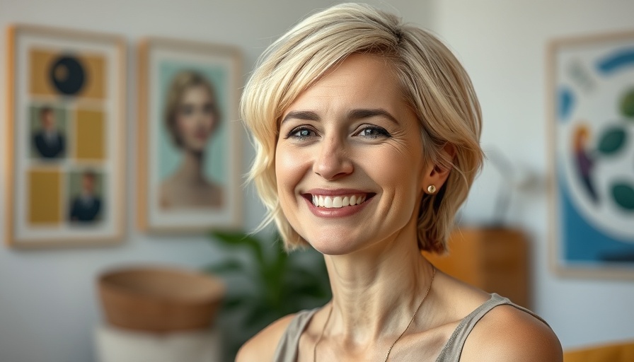 Travel Tips for Short Eyelashes: Woman smiling indoors.