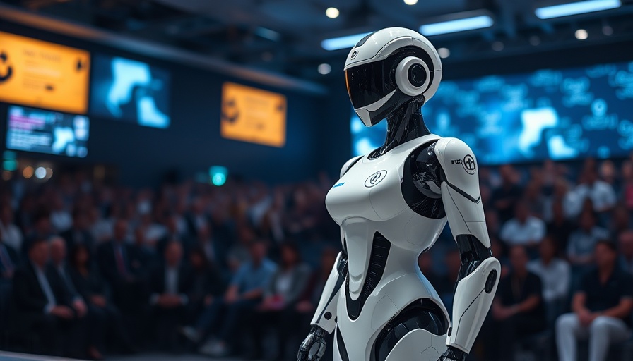 Futuristic AI Nurse with NVIDIA Brain in a sci-fi presentation.