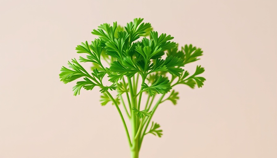 Vibrant parsley sprig showcasing healthy life benefits.